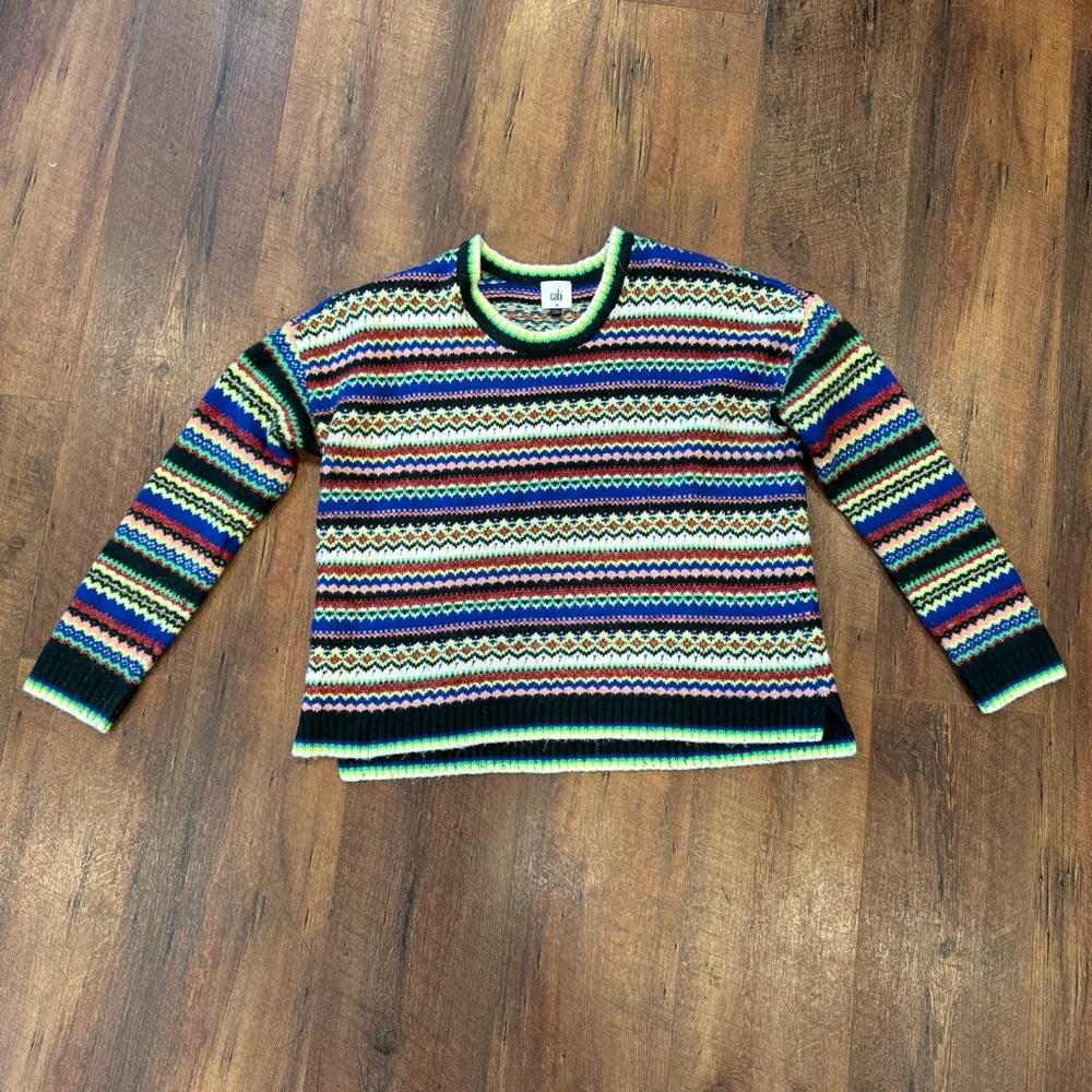 Cabi NWT Moorland Pullover #4413 Multicolor stripe